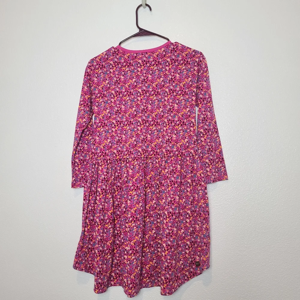 Tea Collection Kids Floral Hi-Low Cotton Pink Dress Size 12